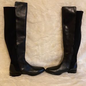 Clarks Leather Boots Knee High with elasticated back